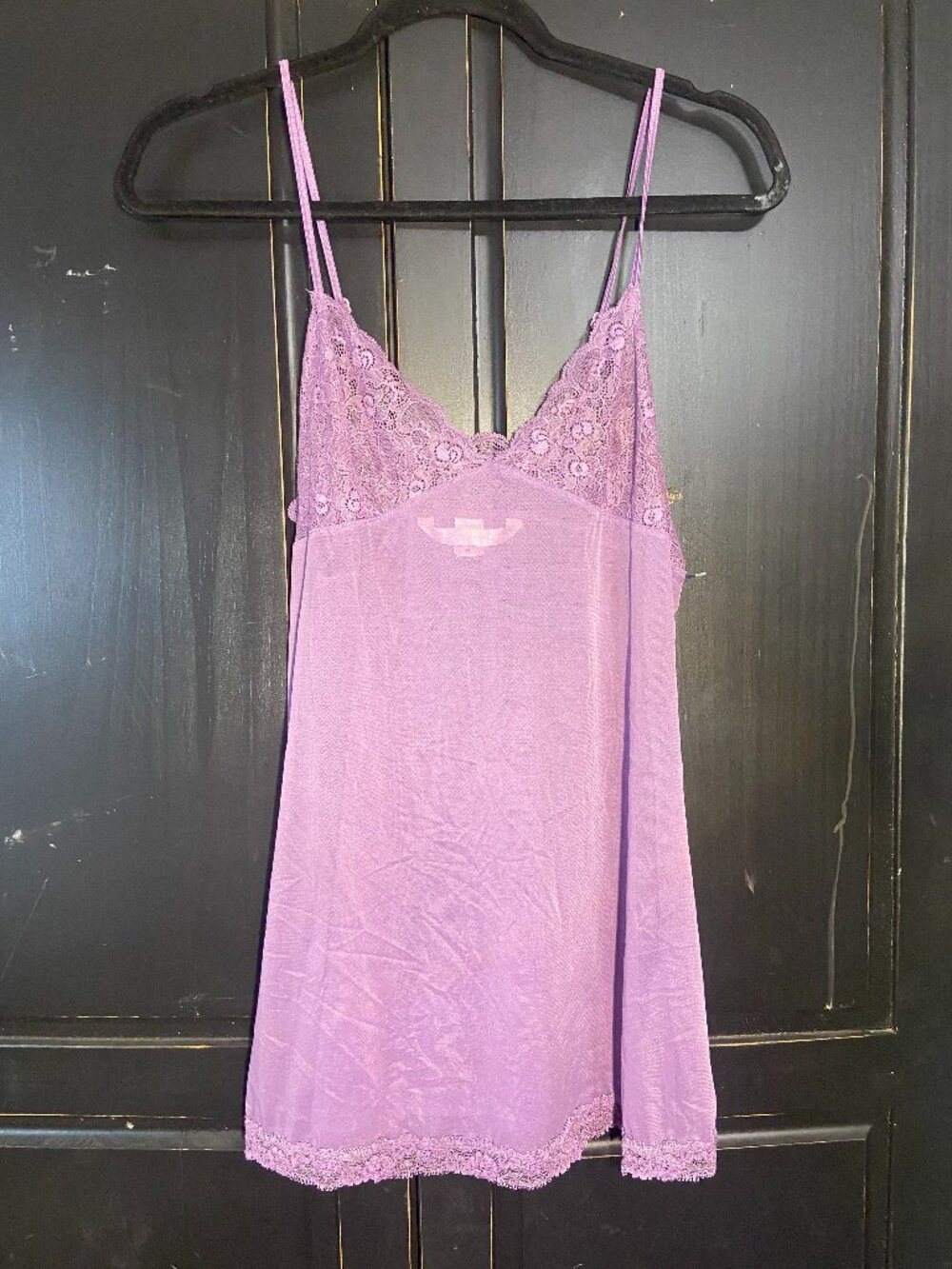 Victoria's Secret Babydoll Nightie Sheer Purple Medium Lace Vtg 2010
